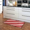 Vdsrup Christmas Candy Cane Strips Kitchen Rugs Winter Red Xmas