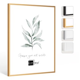 Bildershop-24 Milano Aluminium Picture Frame, 20 x 20 cm, Gold Photo Frame, Removable Frame, Poster Frame, Puzzle Frame, Aluminium Picture Frame