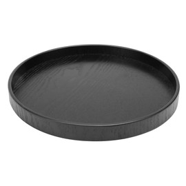 Pissente Black Round Tray 24 x 24 x 2.5cm Serving Tray Round Coffee Table Tray Wooden Tray Tea Cup Tray Holder Plates Storage Tray for Home Cafe Restaurant Hotel (24cm)