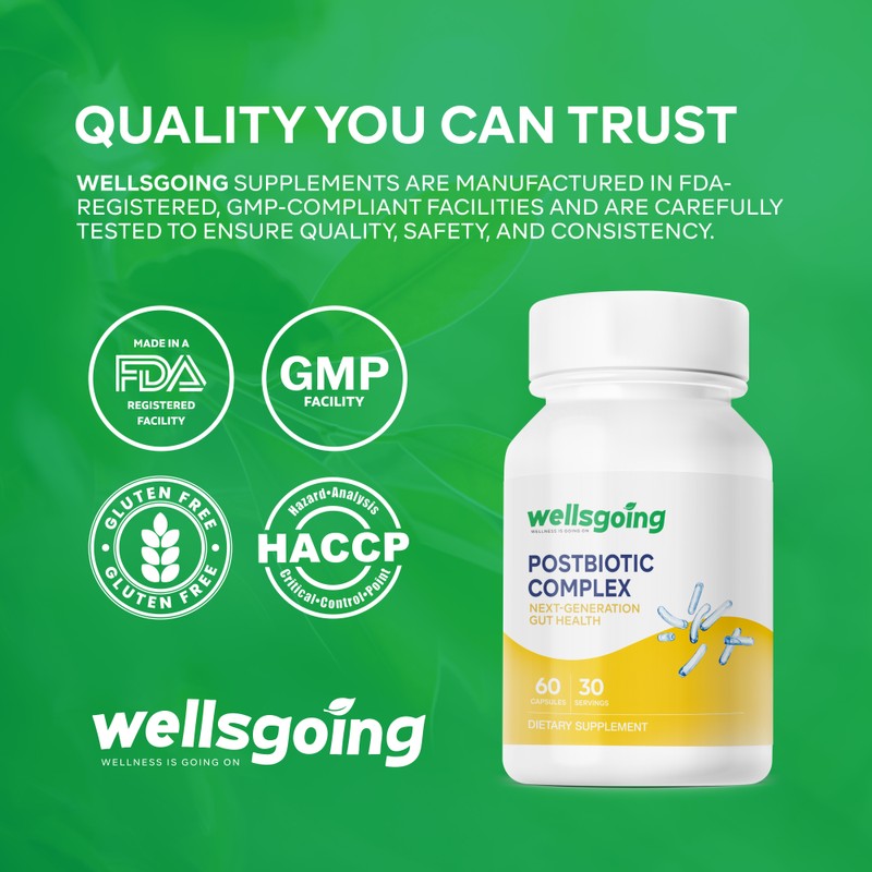 Wellsgoing Postbiotic Complex – Advanced Gut Health & Immune Support