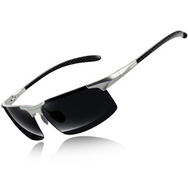 Bircenpro Mens Sunglasses Polarised UV-Protection: Carbon Fiber Frame Sport Black Shades for Men Driving Fishing Cycling Golf BC2683