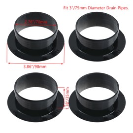 Pastlla 4 Pcs Round Aluminum Rain Gutter Outlet Downspout Adapter, Black Metal Downspout Adapter, Rain Gutter Drain Outlet for Roof Rain Gutters(Fit 3" Diameter Drain Pipes)