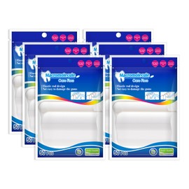 Kingbzis 300 Count Dental Floss Picks - 6 Portable Bags of 50 - Comes with a Portable Travel Case - Strong & Smooth Tooth Picks Flossers for Family Home Travel