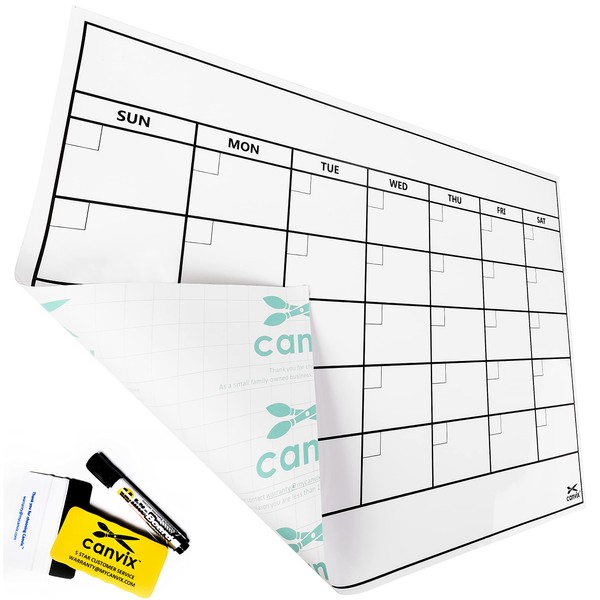 Dry Erase Whiteboard Wall Calendar Decal Sticker – 48 x