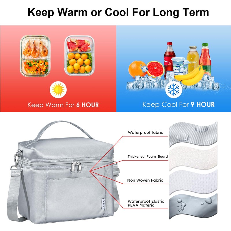 NOL Natural Organic Lifestyle Insulated Lunch Bags for Women Cooler