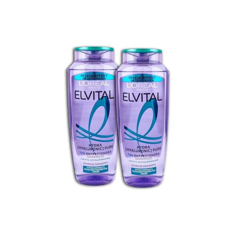 Loreal Elvital Hydra Hyaluronic Pure Shampoo 2 x 300 ml