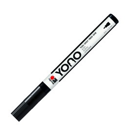 Marabu Yono Marker Pen, Fine Bullet Tip, (0.5-1.5mm), Black, (073), Single Pen, Works On Any Surface, Metal, Glass, Wood, Fabric, Stone, Plastic, Cardboard