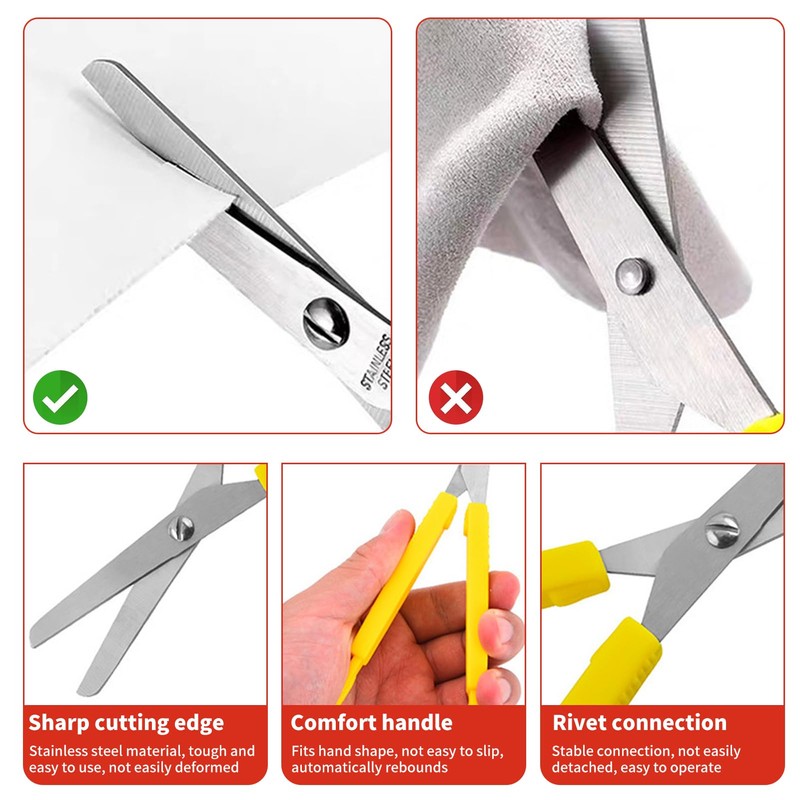 3PCS Loop Scissors Kids Scissors, Adaptive Toddler Scissors Handle Self-Opening