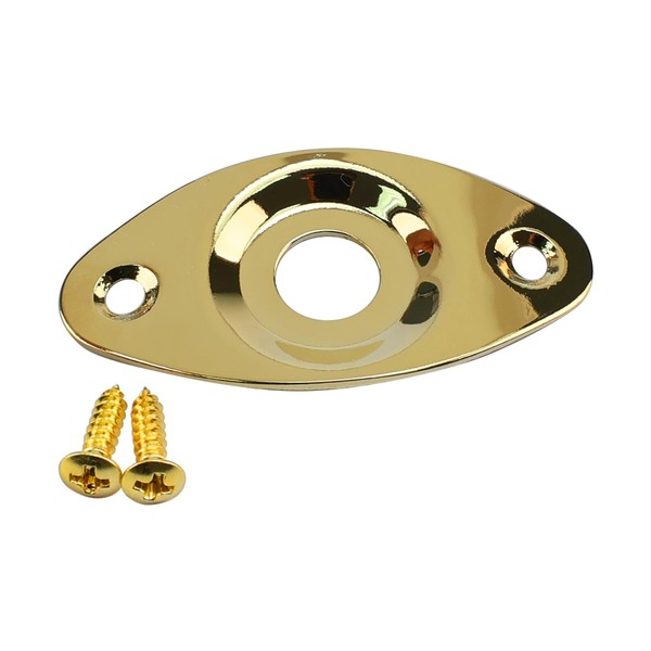 OVSAL Electric Guitar Output Jack Plate Stainless Steel Oval Curved