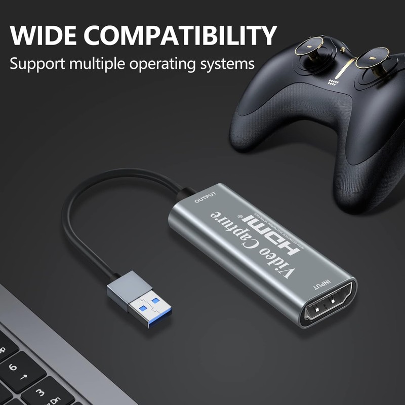 Video Capture Card, 4K HDMI to USB, Full HD 1080p