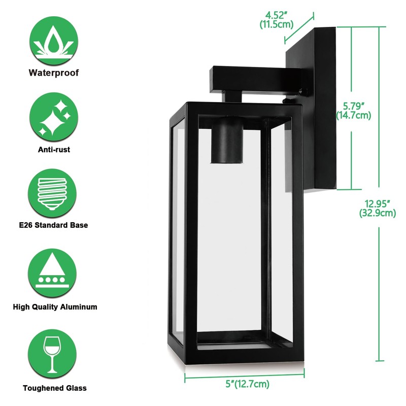 MAXvolador Outdoor Wall Lantern, Exterior Waterproof Wall Sconce Light Fixture,