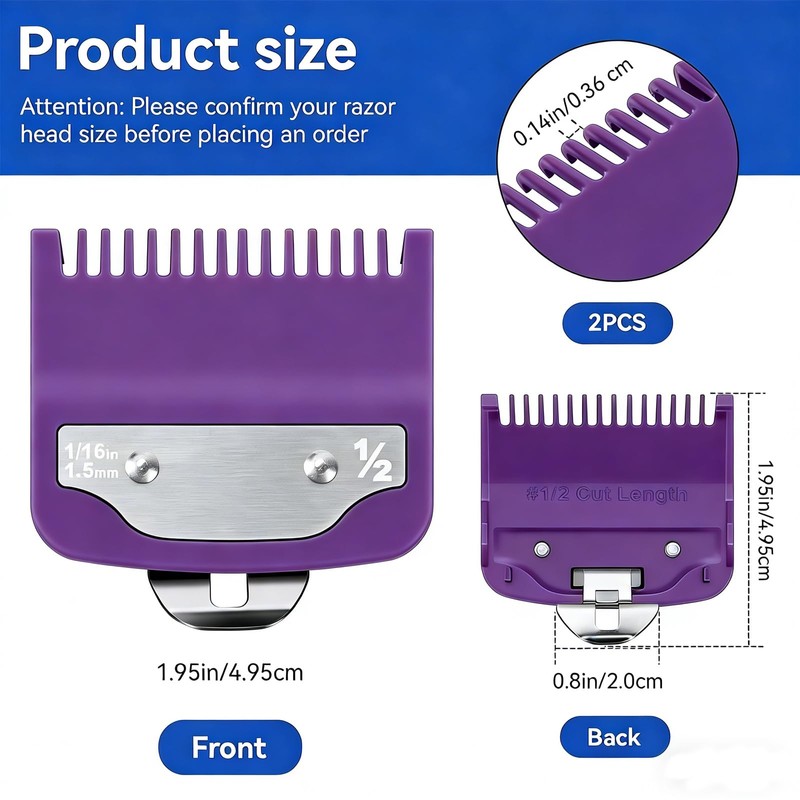 2 Pack Clipper Guards Set Compatible with wahl 1/2 clipper