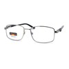 Mens Classic Metal Rectangular Spring Hinge 3-Focal Progressive Reading Glasses