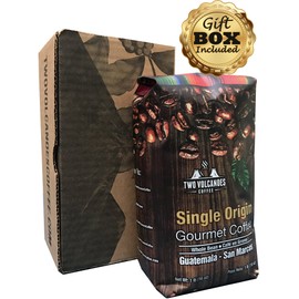 Two Volcanoes Coffee - Gourmet Guatemala Whole Bean Medium Roast Single-Origin Coffee. 1 lb