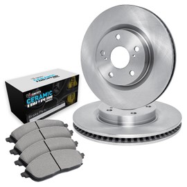 R1 Concepts Front Brakes and Rotors Kit |Front Brake Pads| Brake Rotors and Pads| Euro Ceramic Brake Pads and Rotors|fits 2018-2022 Jeep Wrangler, Wrangler JK