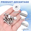 sourcing map 30Pcs M5x16mm White Hex Washer Head Self Tapping
