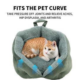 Wagsage Small Cat Bed for Small Cats, Cat Beds for Indoor Cats, Pet Bed for Kitty, Extra Soft & Machine Washable with Anti-Slip & Water-Resistant Oxford Bottom, Grey, 18 inches