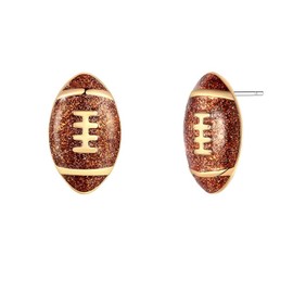 MALOYANVE Baseball Stud Earrings for Women Hypoallergenic Chic Small Baseball Football Basketball Sports Stud Earrings Sports Fan Party Graduation Jewelry Gifts (Rugby)