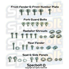 Specbolt Brand Full Plastics Fastener Kit. For Yamaha YZ 125 250 - YZ125 / YZ250 (2002-2015) #0215 Fenders bodywork shrouds number plates side panels
