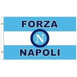 Forza Napoli Giant Crest Flag - Large Naples Italy Football Banner Flag - 150cm x 90cm