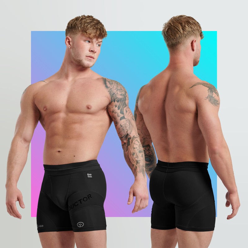 iGD Men's Compression + Ductor Shorts V2 L Black