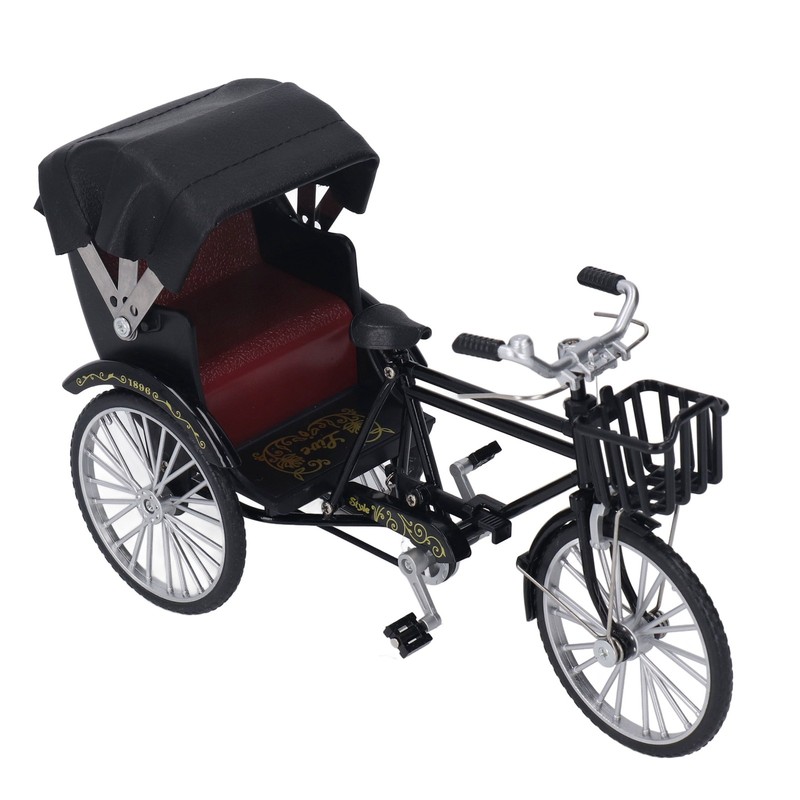 Rickshaw Model Retro Design Decorative Interesting Alloy 3 Wheel Rickshaw