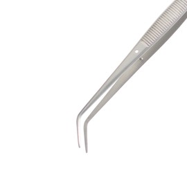 REMOS Pinzette mit geriffelter Greiffläche und gebogener Spitze 16 cm