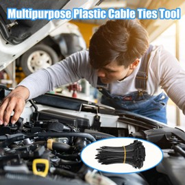 100Pcs Nylon Universal Cable Tie Buckle, Heavy Duty Self-Locking Zip Ties Holder, Multipurpose Plastic Cable Ties Tool for Car Daily Auto Fixing