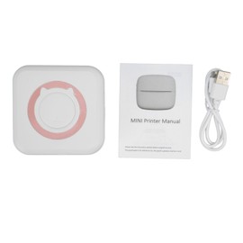 Inkless Pocket Printer Mini Portable Inkless Bluetooth Thermal Pocket Printer for Error Photo Labels Study Notes Memo List Pink