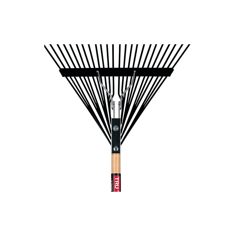 Truper 30480 Steel Leaf Rake 24 Tines - 24-Inch Head,