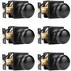 GOBEKOR 6 Pack Keyless Passage Door Knobs Interior with Lock