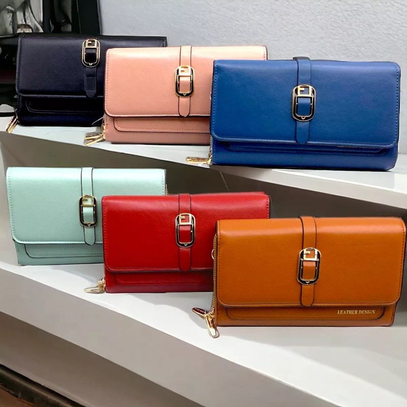 A4F-SOLUTIONS Cartera Dama Porta Celular Bolsa Ajustable 2 Cierres