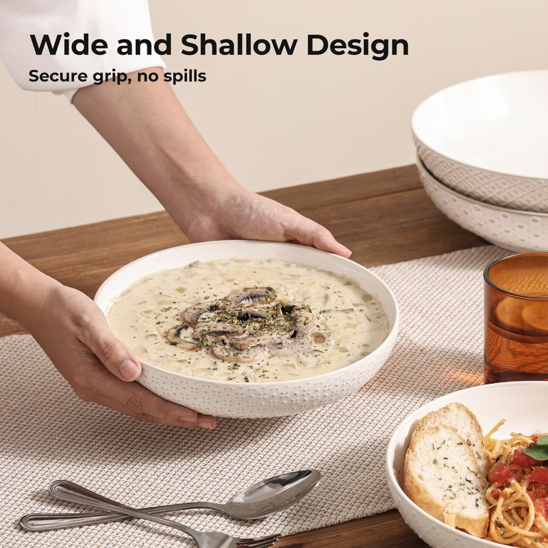 Y YHY 8.5" Pasta Bowls Set of 4, 30 oz