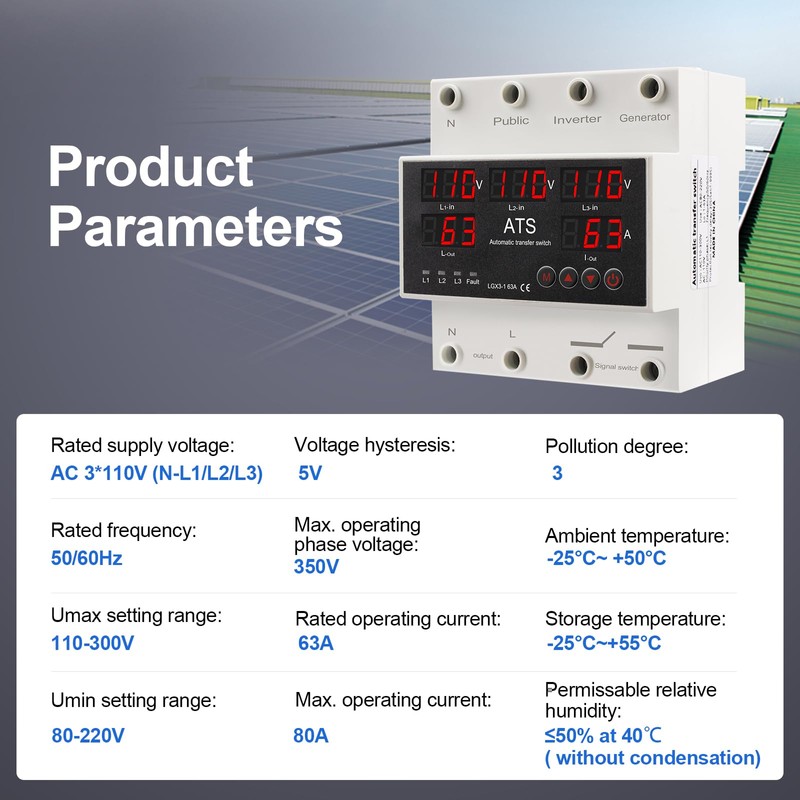OELFFOW 4P 63A 110V ATS Automatic Transfer Switch - L1