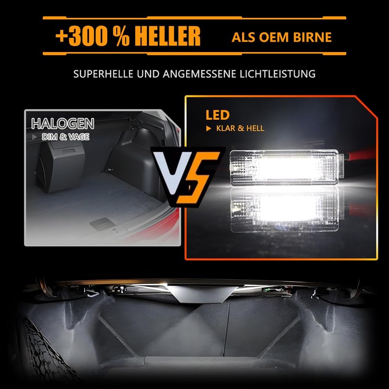 GSOWO LED Car Boot Lighting Xenon White Plug & Play