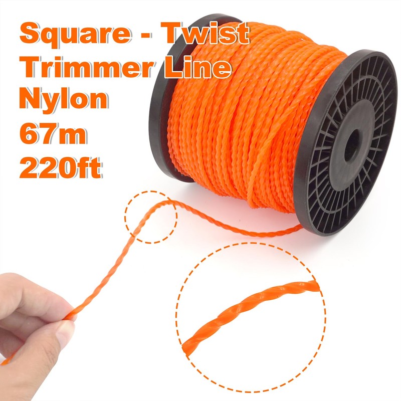 Zeqeey Twist Square Grass Trimmer Line Heavy Duty Weed Strimmer