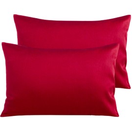 NTBAY Egyptian Cotton Queen Pillowcases - Set of 2, 500 Thread Count Cotton Pillowcases - Soft and Breathable Envelope Closure Pillow Cases - 20x30 Pillow Covers for Bed, Red