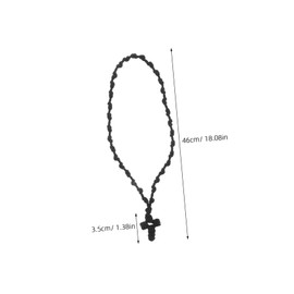 FRCOLOR Prayer Necklace with Cross Pendant Handwoven Braided Cord Unique Ethnic Faith Jewelry for Women Durable and Comfortable Design