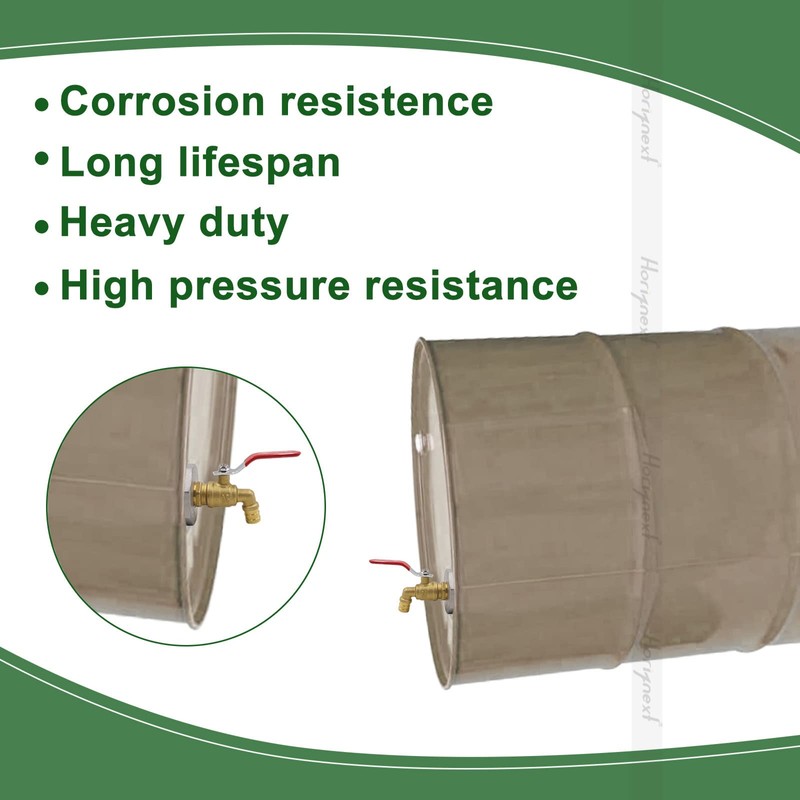 Rain Barrel Spigot Kit, 2 in Fine-Thread Adapter, Brass Valve