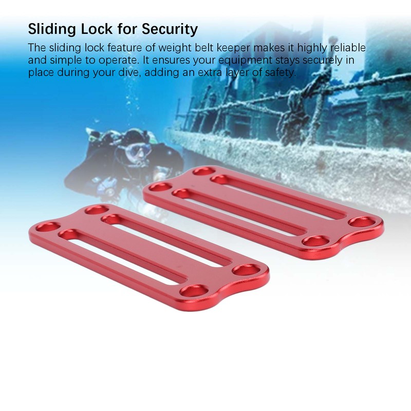 2PCS Weight Belt Keeper Aluminum Alloy 4 Hole Lightweight Dive