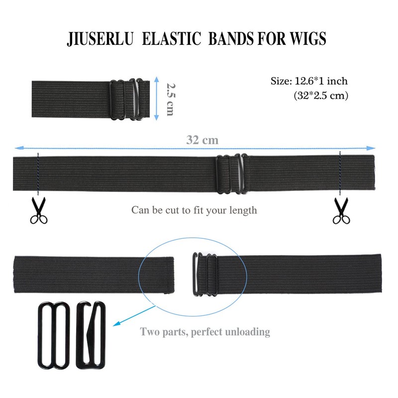 JIUSERLU Adjustable Elastic Bands For Wigs, Adjustable Wig Bands (Mixed,