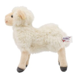 HANSA Little Lamb Plush Animal Toy, 7", Cream