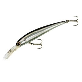 Bandit Lures Multi-Species Minnow Jerkbait Fishing Lure, Fishing Accessories, 3.5", 1/3 oz, Chrome Black Back, (BDTB-SHAD31)