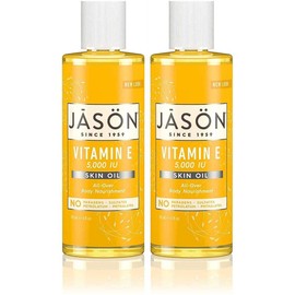 Jason Naturals Vitamin E 5000 IU Skin Oil (Pack of 2) with Sunflower Oil, Safflower, Rice, Avocado, Sweet Almond, Apricot and Wheat, 4 oz. Each