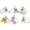 Tustao White Creative Pearl Chain Keyring With Knitted Flower Pendant