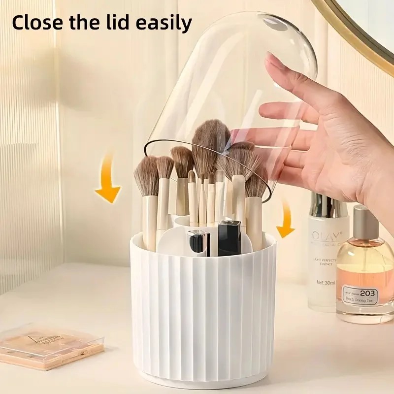 rotating makeup brush holder