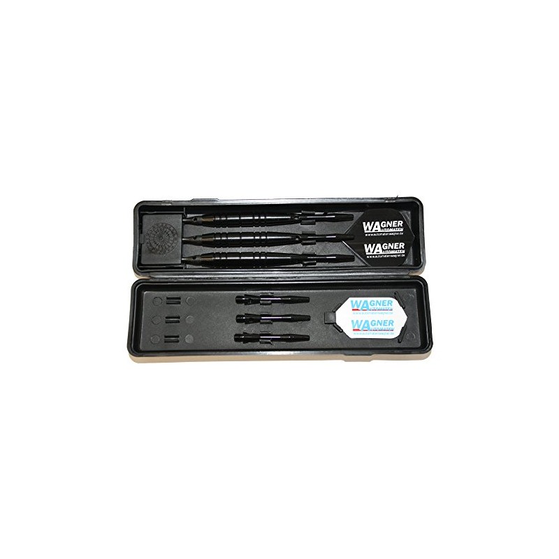 3 darts with 3 WA Softspitzen Softdarts Line in Black