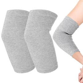 AOZUO 2pairs Elbow Brace, Elbow Compression Sleeves Breathable Elbow Pads Arm Brace Support Arm Knee Fitness Protector Wraps for Women Men Volleyball Basketball Tennis Golfers Sports(Grey)