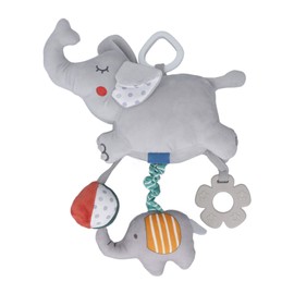 Baby Stroller Plush Rattle Toy Cartoon Animal Shaped Hanging Soother Bell Doll for Infant Crib Elephant