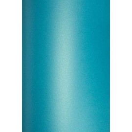 10 Sheets of Mother of Pearl Turquoise 290 g Card DIN A4 210 x 297 mm Cocktail Curacao Ideal for Weddings, Birthdays, Christmas, Invitations, Diplomas, Arts and Crafts